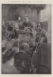 Herr Chamberlains Besuch in der Stadt, 13. Februar